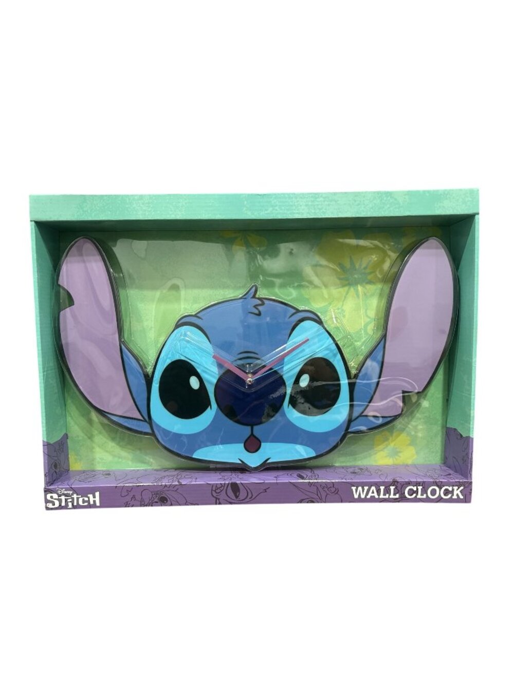 Disney Stitch Character Shaped Wall Clock With Analog Display Requires 1 AA Batt